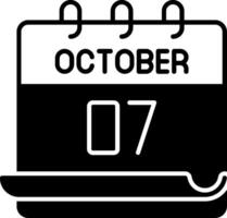October 7 Icon vector