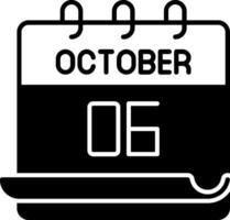 October 6 Icon vector
