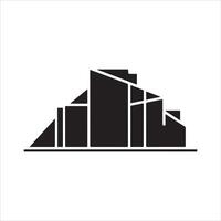 a black and white building icon vector