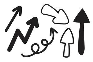 Direction and arrow hand drawn with stroke for element and illustration vector