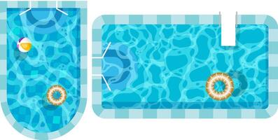 Realistic swimming pool bottom with blue water waves texture. Summer aqua surface with caustics ripples. Spa pool top view background. Illustration of surface ripple water vector