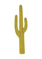 Desert green cactus. Hand drawn illustration isolated on white background. vector