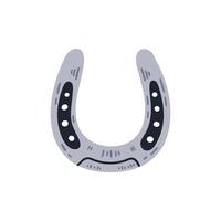 Grey horseshoe. Good luck symbol. Hand drawn illustration isolated on white background. vector