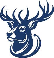 A Detail Silhouette Design of a Deer Face in Format vector
