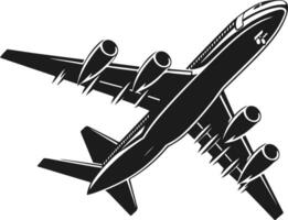 The Inspiring Silhouette of an Airplane Embarking on a Journey Beyond the Horizon vector