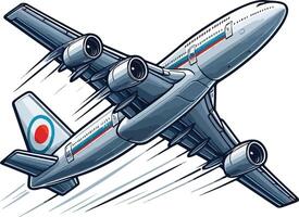The Elegant Silhouette of an Airplane Gliding Through a Canvas of Clouds vector
