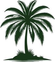 The Graceful Silhouette of a Coconut Tree Swaying in the Twilight Breeze vector