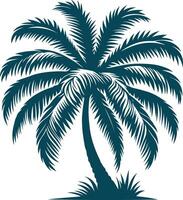 The Majestic Silhouette of a Coconut Tree at Twilight vector