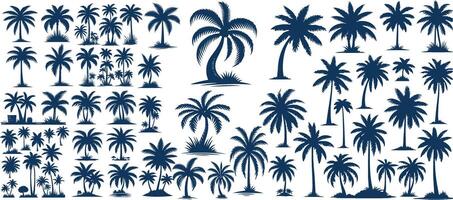 Palm Tree Set silhouette design vector
