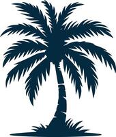 The Bold Silhouette of a Coconut Tree Stands Tall Against a Setting Sun vector