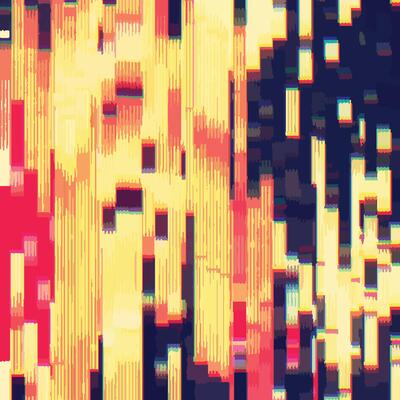 Abstract background of horizontal color lines of digital pixel television noise. Wallpaper distorted glitch texture.