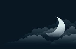 Night starry sky with full moon and cloud. background with cloudy sky, moonlight vector