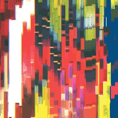 Big Data Abstract Pixels. Blue Glitch Noise Effect. Computer Memory Buffer Overflow Problem. Pixel Data Flow Matrix.