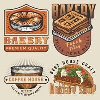 set of labels with food vector