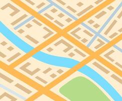 Top view of the day time city map with street and river, urban map. GPS map navigator concept. illustration. vector