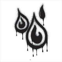 Spray Paint Graffiti Arrow, sprayed icon water isolated on white background. Water drop symbol graffiti sprayed in black on white. vector