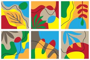 Modern abstract cover set, minimal cover design. Colorful geometric background, vector