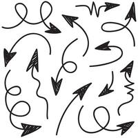 set of hand drawn arrows . doodle design elements. Illustration on white background.for business infographic, banner, web and concept design. vector