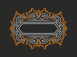 Classic ornament frame with line art style vector
