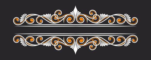 Frame with ornament in line art style vector