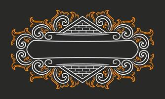 Frame ornaments for name tags vector