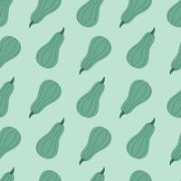 Green pumpkin seamless pattern. Autumn illustration for fabric, background, wrapping paper, cover vector