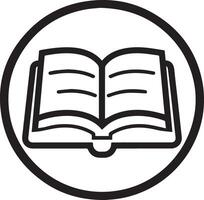 Open Book, Journal, Textbook, Notebook Icon with a Clean Black Outline for Minimalist Designs vector