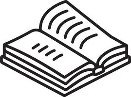 Open Book Icon Black Outline Design for Educational and Digital Projects vector