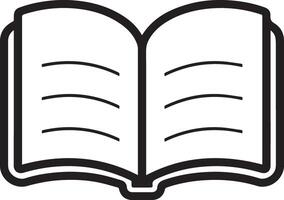 Simple Open Book Outline Icon for Web and Print Media Use vector