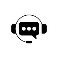 support service icon, hotline customer advice, call center help, line symbol on white background vector
