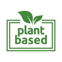 Plant based label. with leaf icon. illustration isolated on white background vector