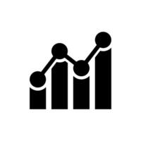 Growing bar graph icon in black on a white background. illustration vector