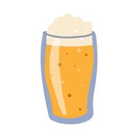 Beer glass, mug or bottle of Octoberfest. Alcoholic drink. Hand Drawn in flat Style for web, Invitations to party or pub menu. Isolated elements. vector
