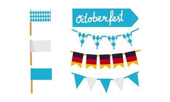 Octoberfest photo booth and design elements set , flags , carnival Bavarian elements vector