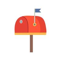 Mail box illustration in flat style. Doodle mail box isolated on white background for logo banner or other design uses. vector