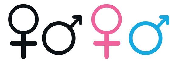 Gender symbol. Female and male icon. Icons in line style design for website design, app, UI, isolated on white background. Editable stroke vector