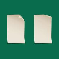 white paper sticker square rectangular page mockup vector