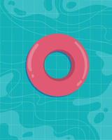 floating swimming ring in the pool vector
