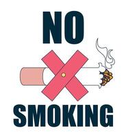 a sign that says no smoking and has a cross on it. vector