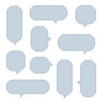 collection set of retro game 8bit pixel speech bubble balloon vector
