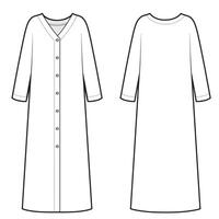 Wide fit maxi dress with buttons in front vector