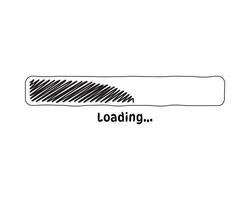 Loading bar status icon. illustration. loaded icons. Download progress. Donload or Upload. Hand-drawn sketch-scribble. vector