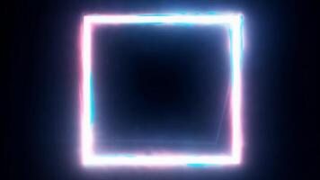 Neon glowing frame with copy space, animation background with place for text video