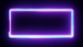 Neon glowing frame with copy space, animation background with place for text video