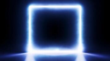 Neon glowing frame with copy space, animation background with place for text video
