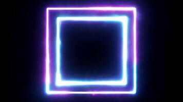 Neon glowing frame with copy space, animation background with place for text video