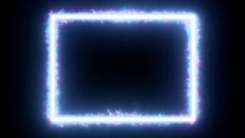 Neon glowing frame with copy space, animation background with place for text video