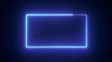 Neon glowing frame with copy space, animation background with place for text video