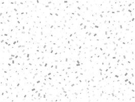 Magic silver Rectangular glitter confetti background. White festive texture. vector