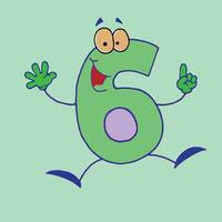 cartoon six digit dancing. vector